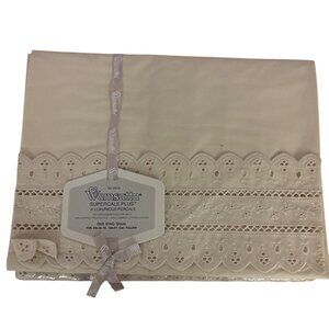 Wamsutta Supercale Plus Cream King Pillow Shams Set 2 No-Iron 200 Thread Count